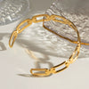 Stainless Steel Geometric Hollow Open Bracelet 18K Gold Plated