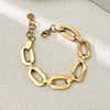 Stainless Steel Geometric Hollow Oval Stitching Chain Electroplated Bracelet For Women