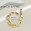 Stainless Steel Geometric Hollow Oval Stitching Chain Electroplated Bracelet For Women