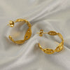 Stainless Steel Geometric Hollow Pig Nose Earrings Electroplated Fashion Design