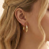 Stainless Steel Geometric Honeycomb Vacuum Real Gold Plated Unisex Earrings With Original Design