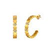 Stainless Steel Geometric Honeycomb Vacuum Real Gold Plated Unisex Earrings With Original Design