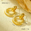Stainless Steel Geometric Hoop Earrings Electroplated Fashion Design For Women