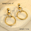 Stainless Steel Geometric Hoop Earrings Electroplated Fashion Design For Women