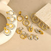 Stainless Steel Geometric Hoop Earrings Electroplated Fashion Design For Women