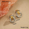 Stainless Steel Geometric Hoop Earrings Electroplated Fashion Design For Women