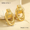 Stainless Steel Geometric Hoop Earrings Electroplated Fashion Design For Women
