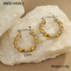Stainless Steel Geometric Hoop Earrings Electroplated Fashion Design For Women