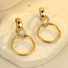 Stainless Steel Geometric Hoop Earrings Electroplated Fashion Design For Women