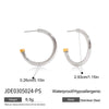 Stainless Steel Geometric Hoop Earrings Electroplated Light Luxury Highend Nonfading Women's Jewelry