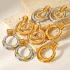 Stainless Steel Geometric Hoop Earrings For Women Electroplated Light Luxury Highend Nonfading Jewelry