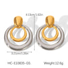 Stainless Steel Geometric Hoop Earrings For Women Electroplated Light Luxury Highend Nonfading Jewelry