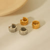Stainless Steel Geometric Hoop Earrings For Women 18K Real Gold Plated