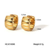 Stainless Steel Geometric Hoop Earrings For Women 18K Real Gold Plated