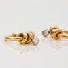 Stainless Steel Geometric Hoop Earrings With White Zirconium Set With Diamonds For Women