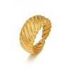 Stainless Steel Geometric Horn Bag Ring Jewelry With Oil Pressure Opening Adjustment And Electroplating Treatment