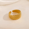Stainless Steel Geometric Horn Bag Ring Jewelry With Oil Pressure Opening Adjustment And Electroplating Treatment