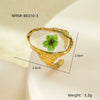 Stainless Steel Geometric Inlaid Eternal Flower Sunflower Dried Flower Ring Electroplated For Women