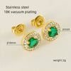 316L Stainless Steel Geometric Inlaid Zircon Women's Earrings