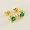 316L Stainless Steel Geometric Inlaid Zircon Women's Earrings