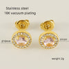 316L Stainless Steel Geometric Inlaid Zircon Women's Earrings