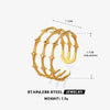 Stainless Steel Geometric Ins Style Ring 18K Gold Plated Electroplated For Women