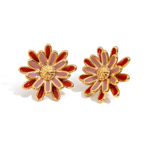 Stainless Steel Geometric Ins Style Women's Earrings With Electroplating