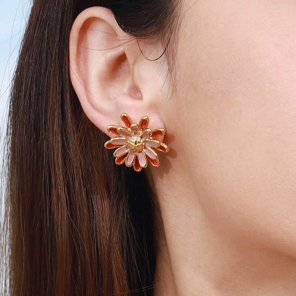 Stainless Steel Geometric Ins Style Women's Earrings With Electroplating
