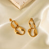 Stainless Steel Geometric Irregular Chain Earrings For Women With Electroplating