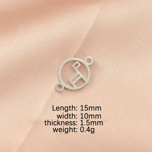 Stainless Steel Geometric Irregular Doublehole Hollow Pendant Diy Jewelry Accessories Fine Polishing