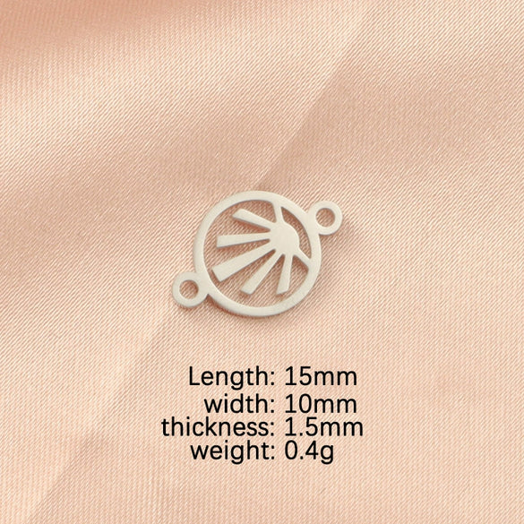 Stainless Steel Geometric Irregular Doublehole Hollow Pendant Diy Jewelry Accessories Fine Polishing