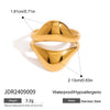 Stainless Steel Geometric Irregular Dropshaped Opening Ring Jewelry For Women With Electroplating