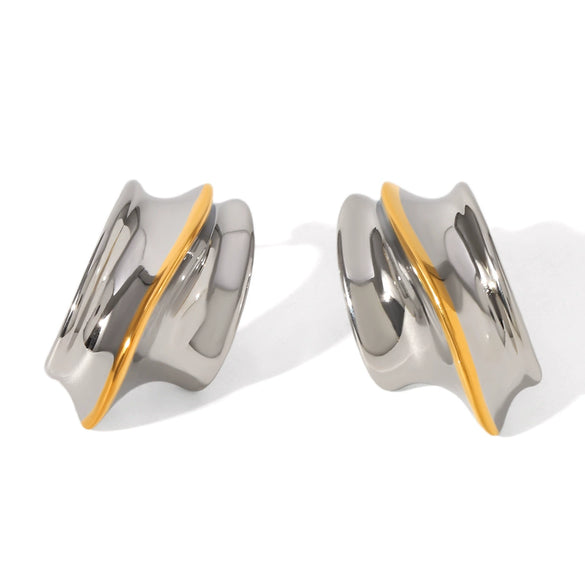 Stainless Steel Geometric Irregular Electroplated Women's Earrings