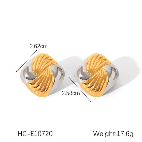 Stainless Steel Geometric Irregular Electroplated Women's Earrings