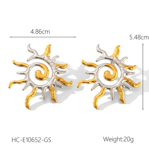 Stainless Steel Geometric Irregular Electroplated Women's Earrings