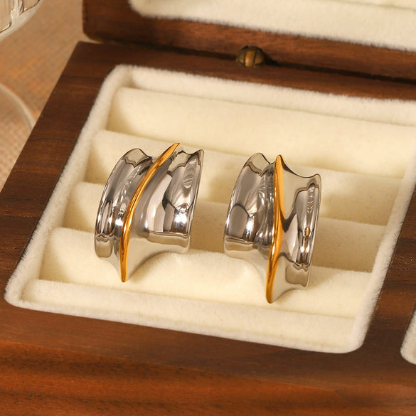 Stainless Steel Geometric Irregular Electroplated Women's Earrings