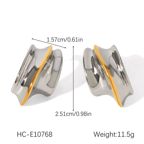 Stainless Steel Geometric Irregular Electroplated Women's Earrings