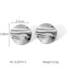 Stainless Steel Geometric Irregular Hammer Pattern Electroplated Women's Earrings