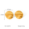 Stainless Steel Geometric Irregular Hammer Pattern Electroplated Women's Earrings