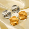Stainless Steel Geometric Irregular Hammer Pattern Electroplated Women's Earrings