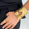 Stainless Steel Geometric Irregular Opening Hammered Electroplated Women's Bracelet Jewelry