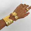 Stainless Steel Geometric Irregular Opening Hammered Electroplated Women's Bracelet Jewelry