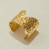 Stainless Steel Geometric Irregular Opening Hammered Electroplated Women's Bracelet Jewelry