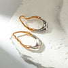Stainless Steel Geometric Irregular Oval Electroplated Earrings For Women