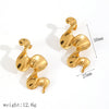Stainless Steel Geometric Irregular Pleated Wavy Niche Design Electroplated Earrings For Women