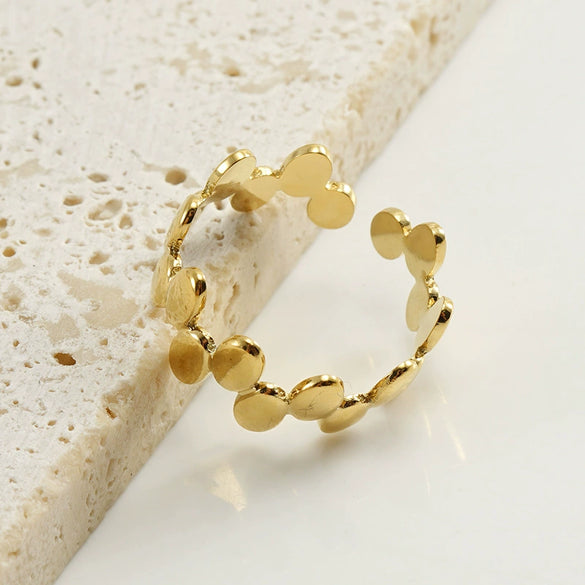 316L Stainless Steel Geometric Irregular Ring Electroplated