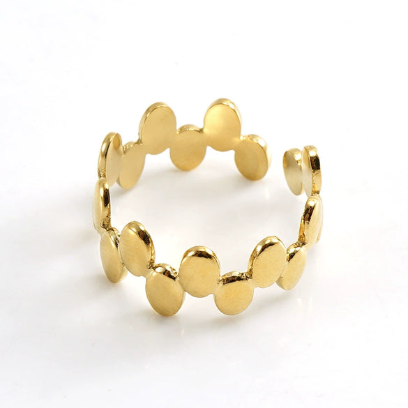 316L Stainless Steel Geometric Irregular Ring Electroplated