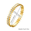 Stainless Steel Geometric Irregular Serrated Round Fashion Electroplated Diamond Bracelet