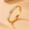 Stainless Steel Geometric Irregular Serrated Round Fashion Electroplated Diamond Bracelet