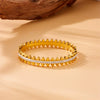 Stainless Steel Geometric Irregular Serrated Round Fashion Electroplated Diamond Bracelet